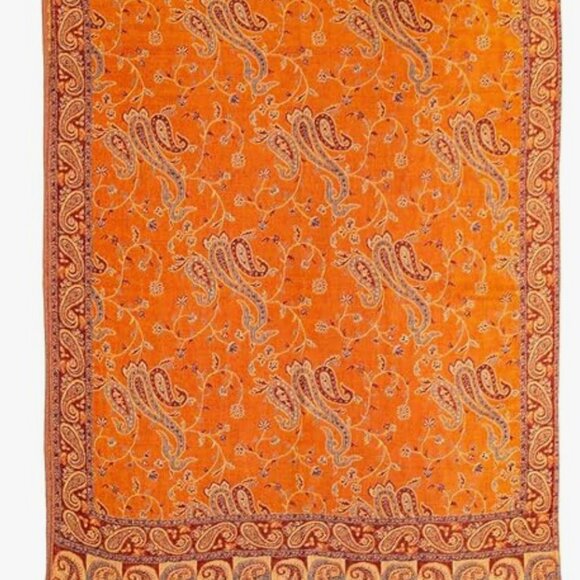 Reversible Orange Red Pashmina Shawl Wrap for Women, Fall Scarf, Bridesmaid Gift - Picture 3 of 7